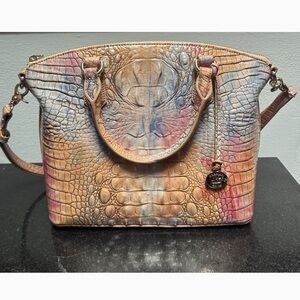 Brahmin Pastel Crocodile Embossed Satchel